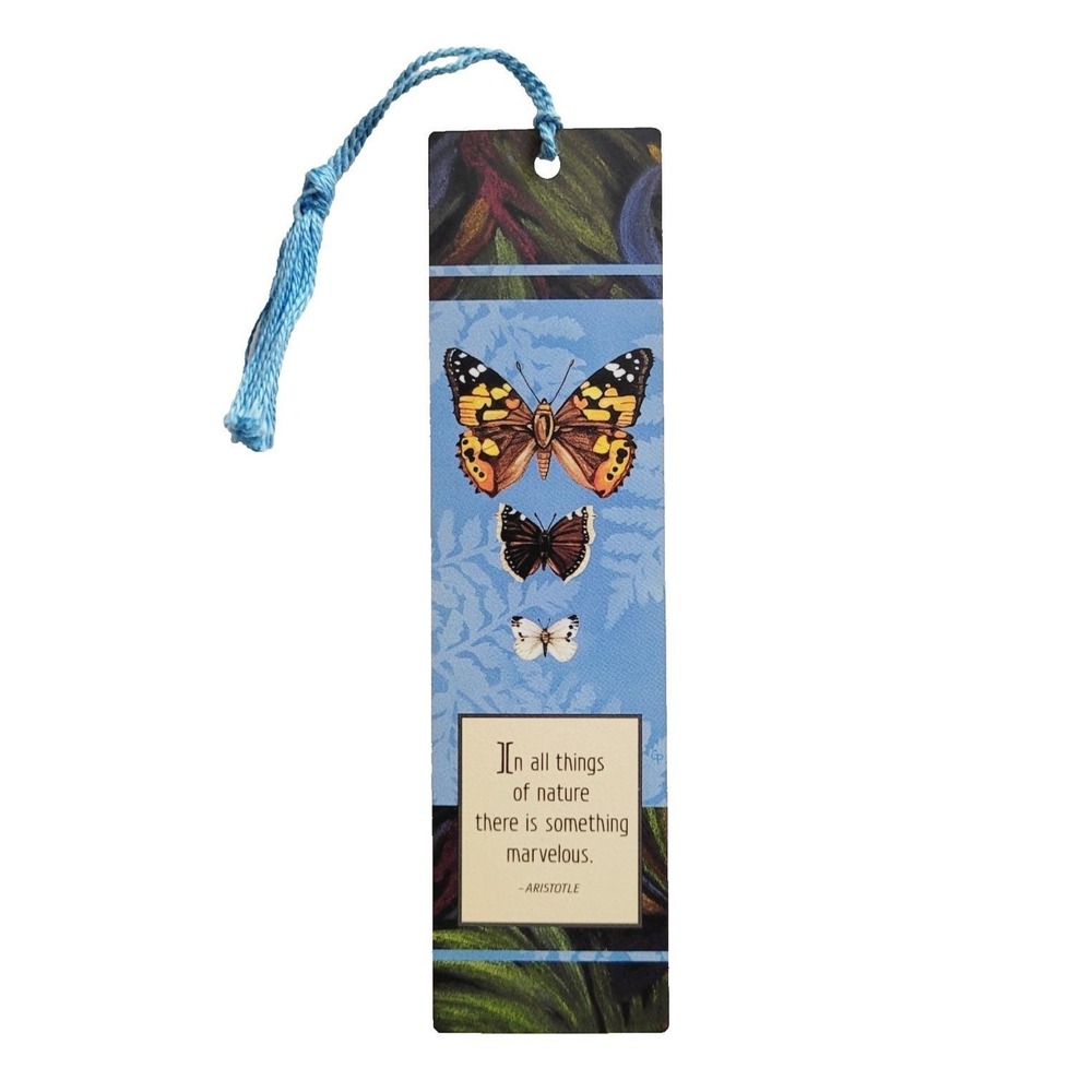 Vintage 90s Gina Putman Butterfly Bookmark, Aristotle quote, 1992 Artworks, NT01